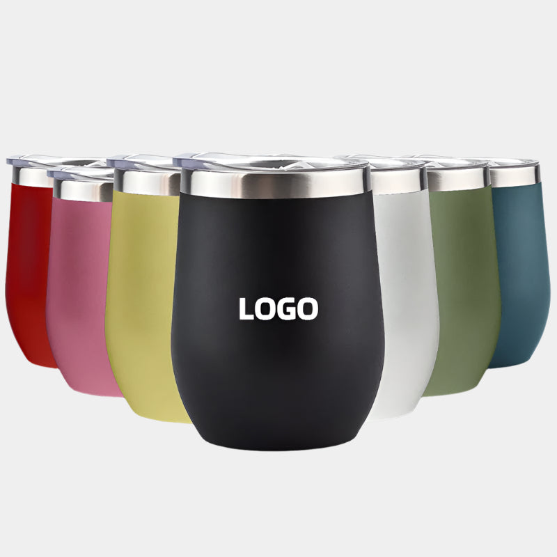 12oz Custom Logo Stainless Steel Camping Tumbler – Egg Mug Style