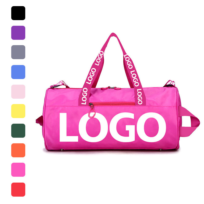 WOMEN Custom Print Logo Waterproof Portable Polyester Luggage Travel Bag Foldable Gym Sport Training Duffle Bag