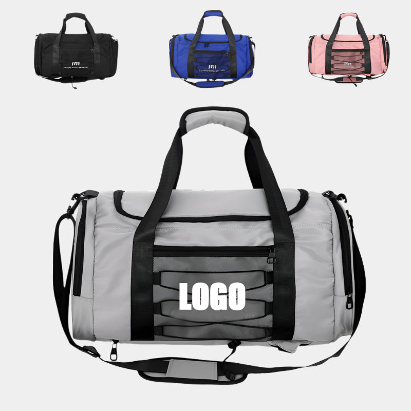 Custom Logo Printed Waterproof Travel Duffle Bag with Shoe Compartment