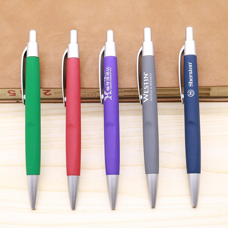 PENS - Custom Branded Plastic Rubber Coated Click Pen for Promotion Giveaway