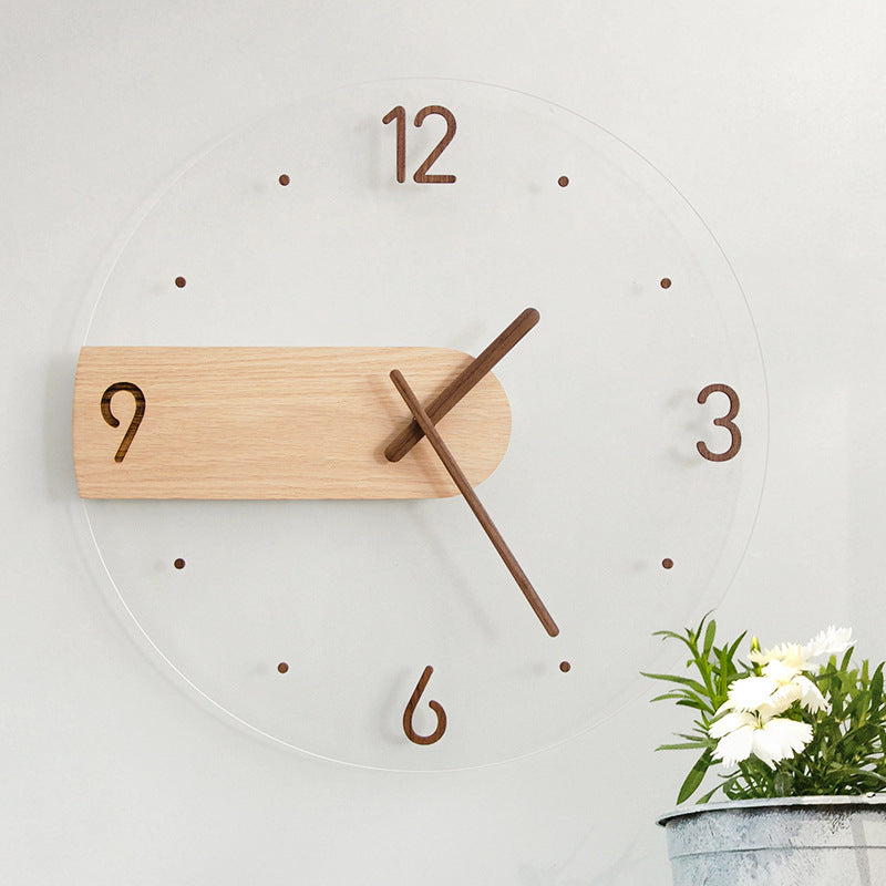 Customizable Nordic ART Office Silent Non-Ticking Transparent Black Wall Clocks
