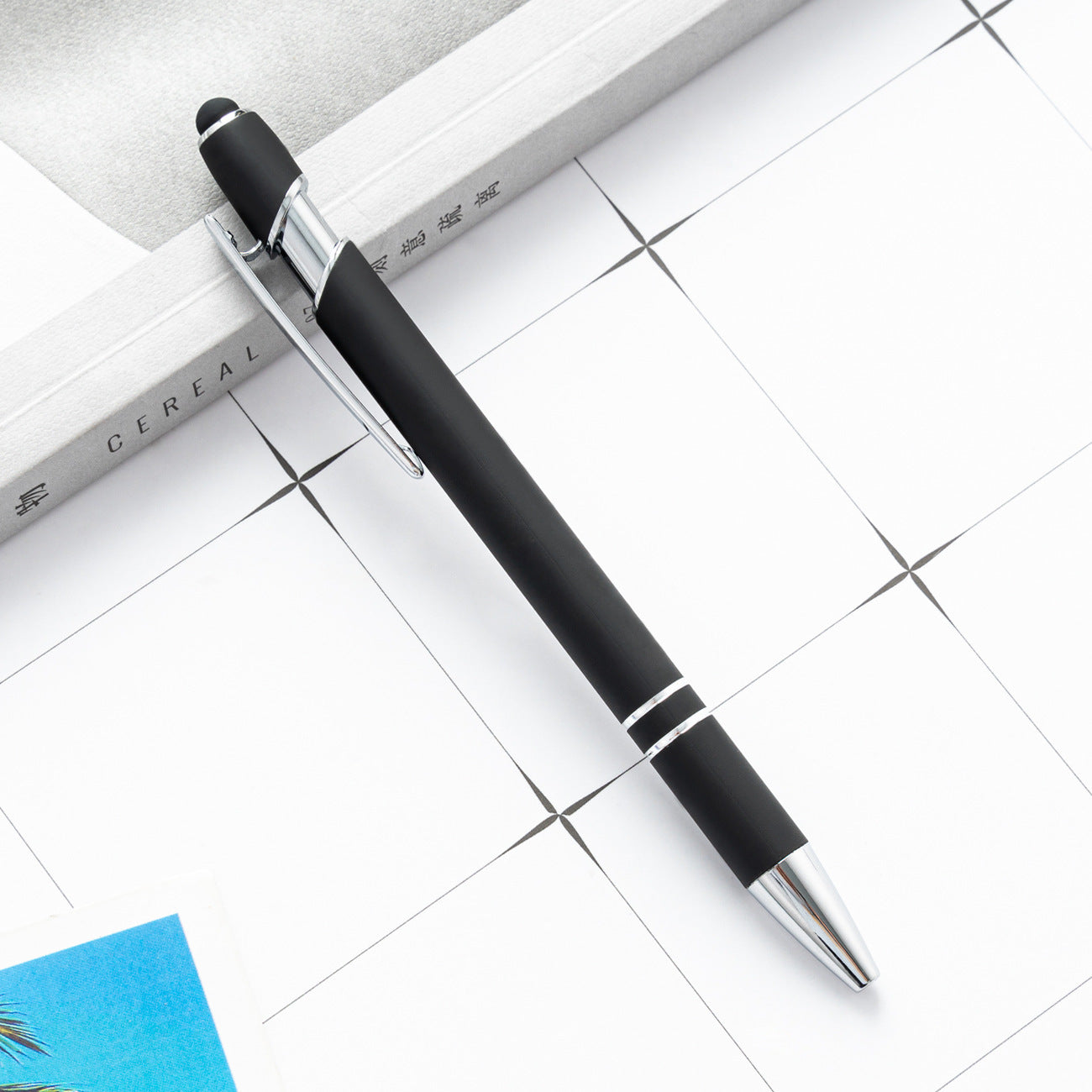 PENS - Soft Rubber Plastic Touch Luxury Ball Pen - Customize with Metal Stylus