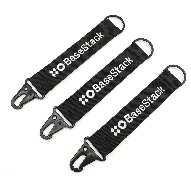 Key Chain - Carabiner Stitching Woven Embroidery Jet Tag Key Holder