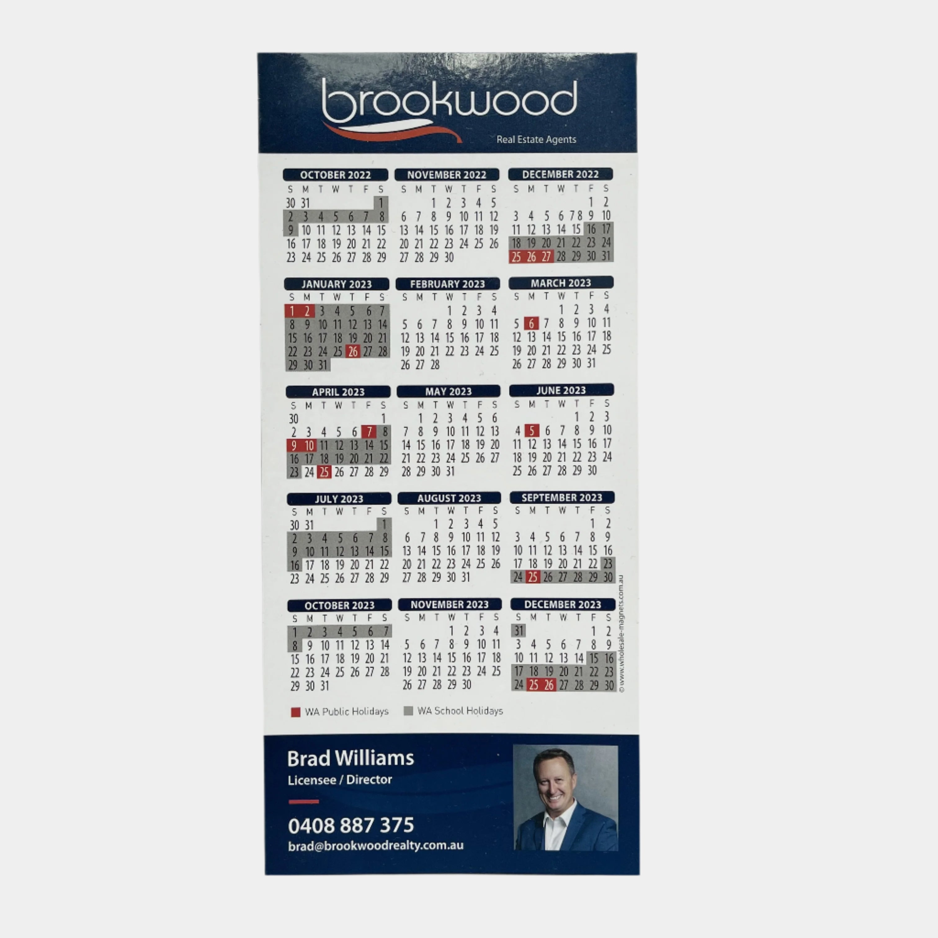 Real Estate Paper Customized House Die Cut Shaped Fridge Magnet Calendar