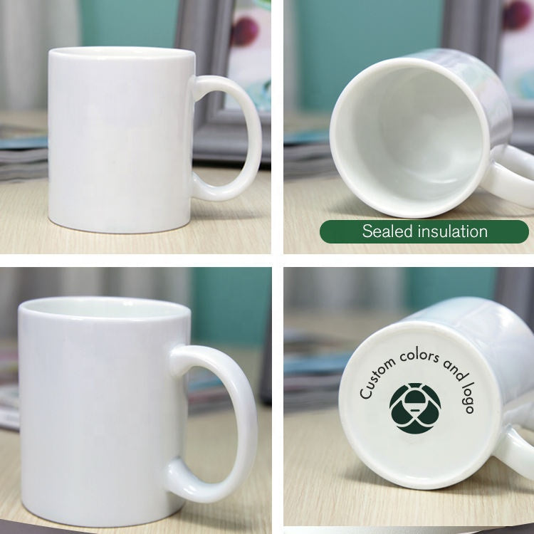 MUGS - White Sublimation Ceramic Tea Coffee Mugs Customizable