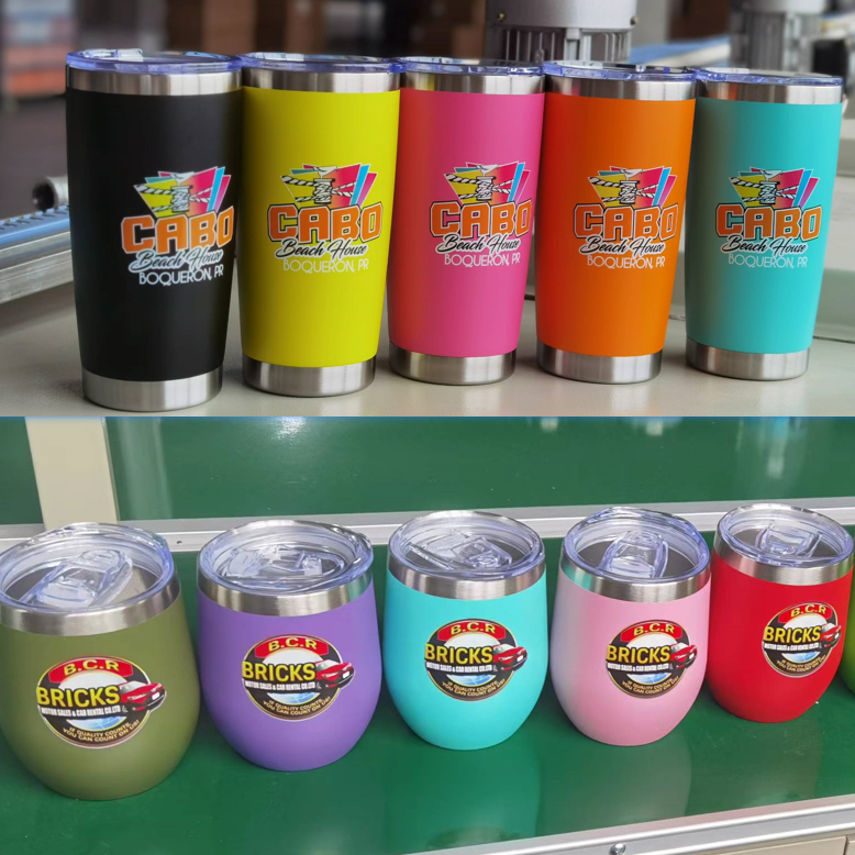 20oz Custom Logo Stainless Steel Travel Tumbler with Straw