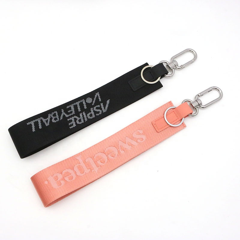 Key Chain - Carabiner Stitching Woven Embroidery Jet Tag Key Holder