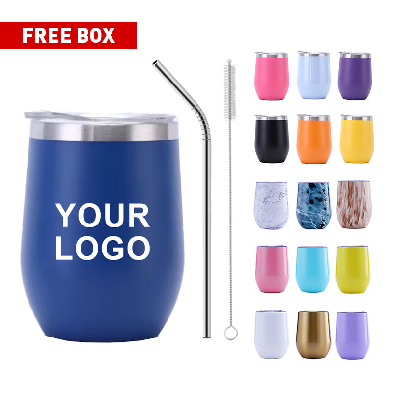 12oz Custom Logo Stainless Steel Camping Tumbler – Egg Mug Style