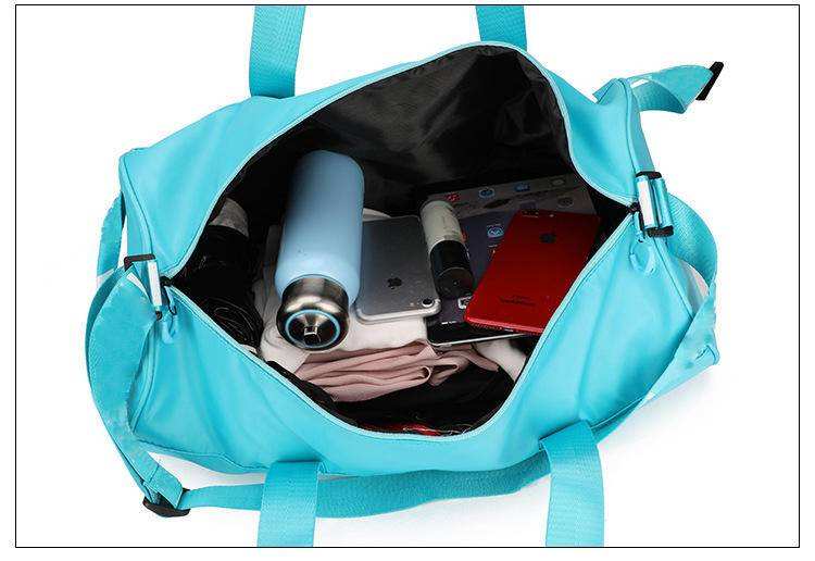 WOMEN Custom Print Logo Waterproof Portable Polyester Luggage Travel Bag Foldable Gym Sport Training Duffle Bag