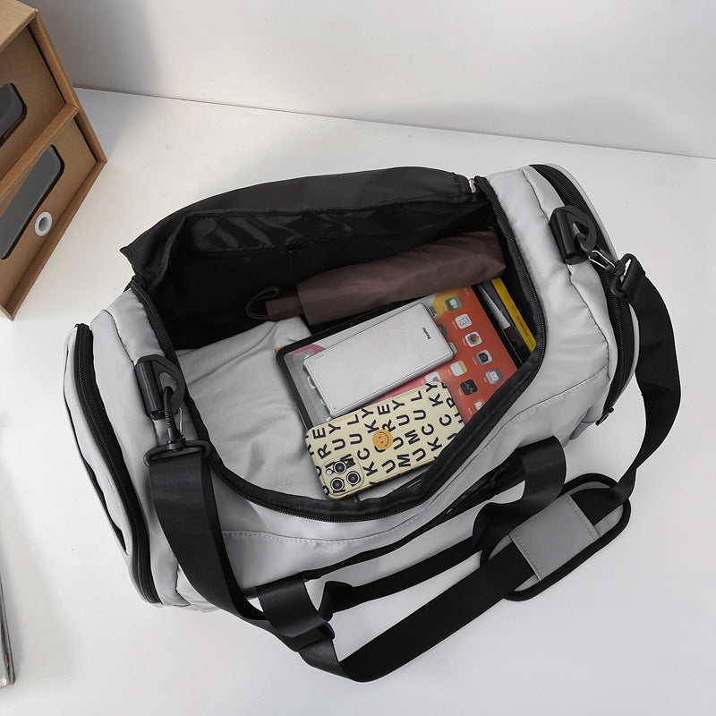 Custom Logo Printed Waterproof Travel Duffle Bag with Shoe Compartment