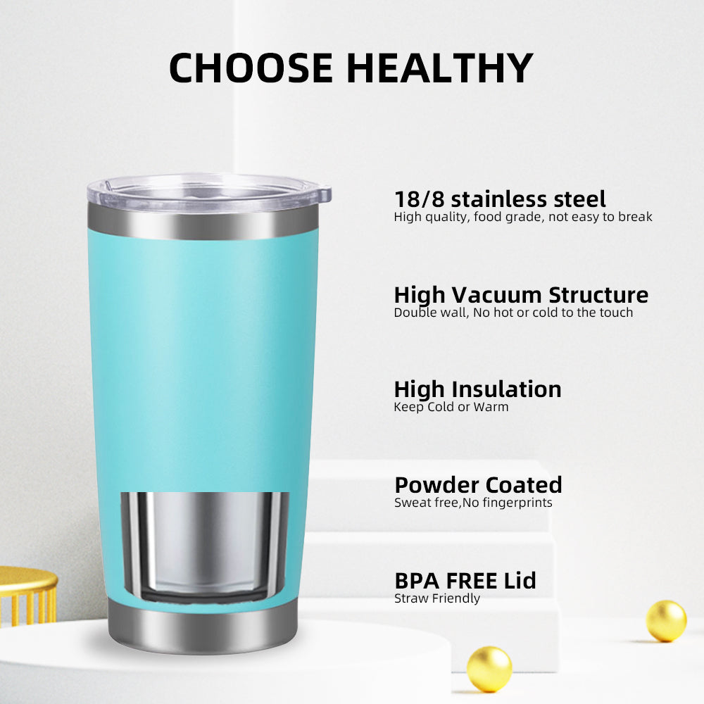 20oz Custom Logo Stainless Steel Travel Tumbler with Straw