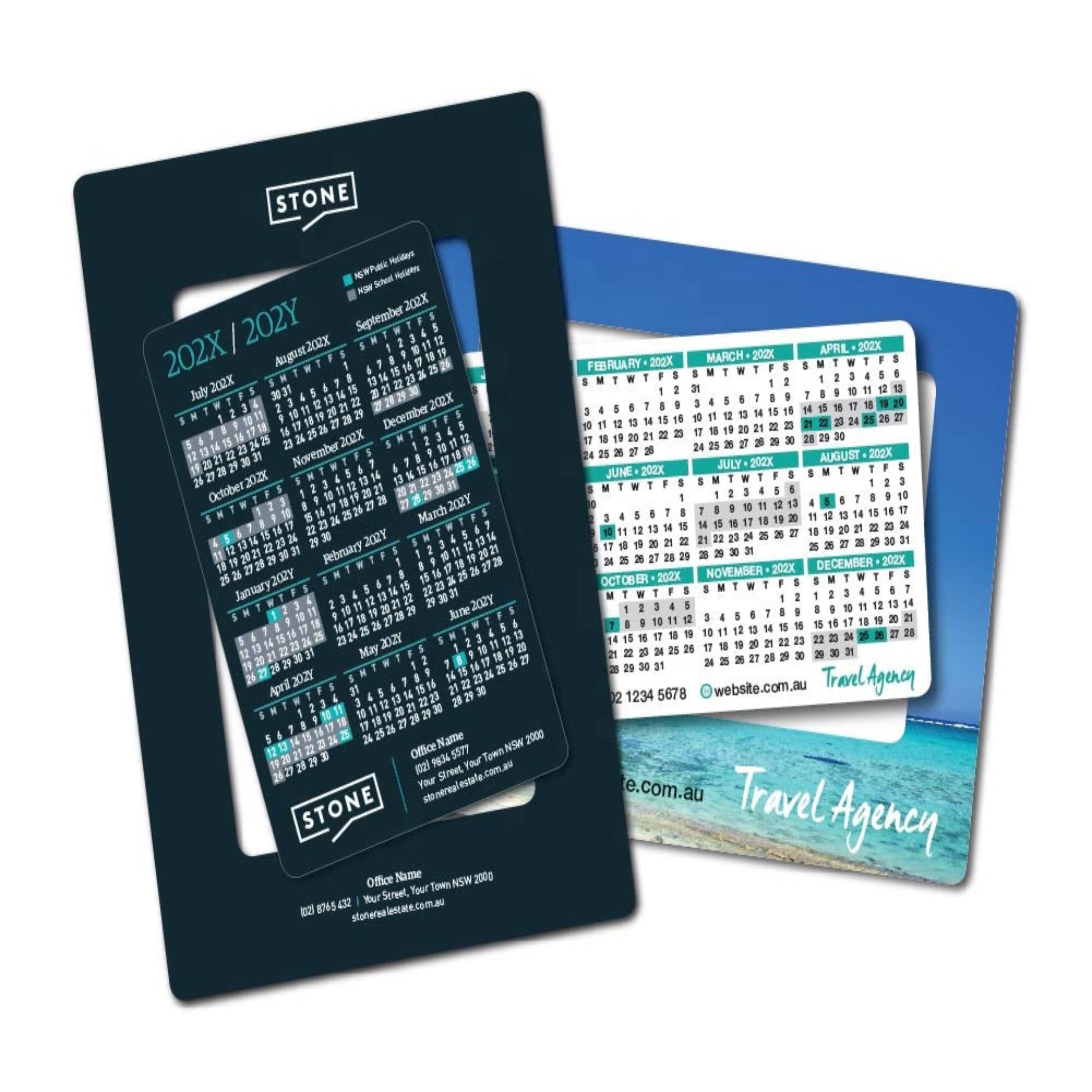 Real Estate Paper Customized House Die Cut Shaped Fridge Magnet Calendar