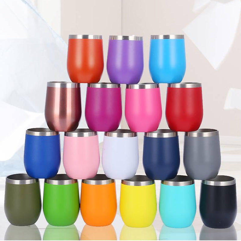 12oz Custom Logo Stainless Steel Camping Tumbler – Egg Mug Style