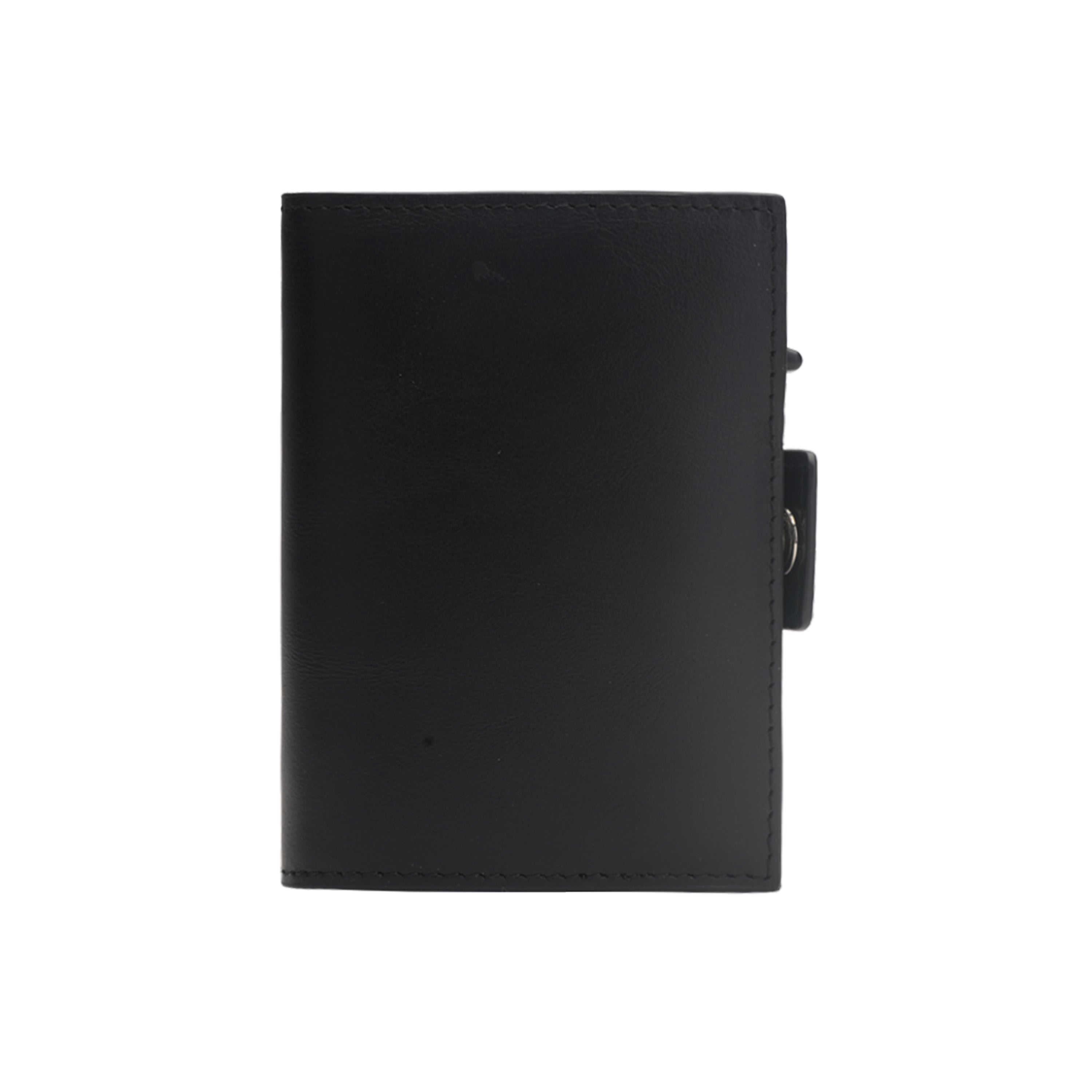 Men's RFID Blocking Bifold Wallet Unisex Metal Leather Bifold Wallet Open Zipper Pocket Short Customizable