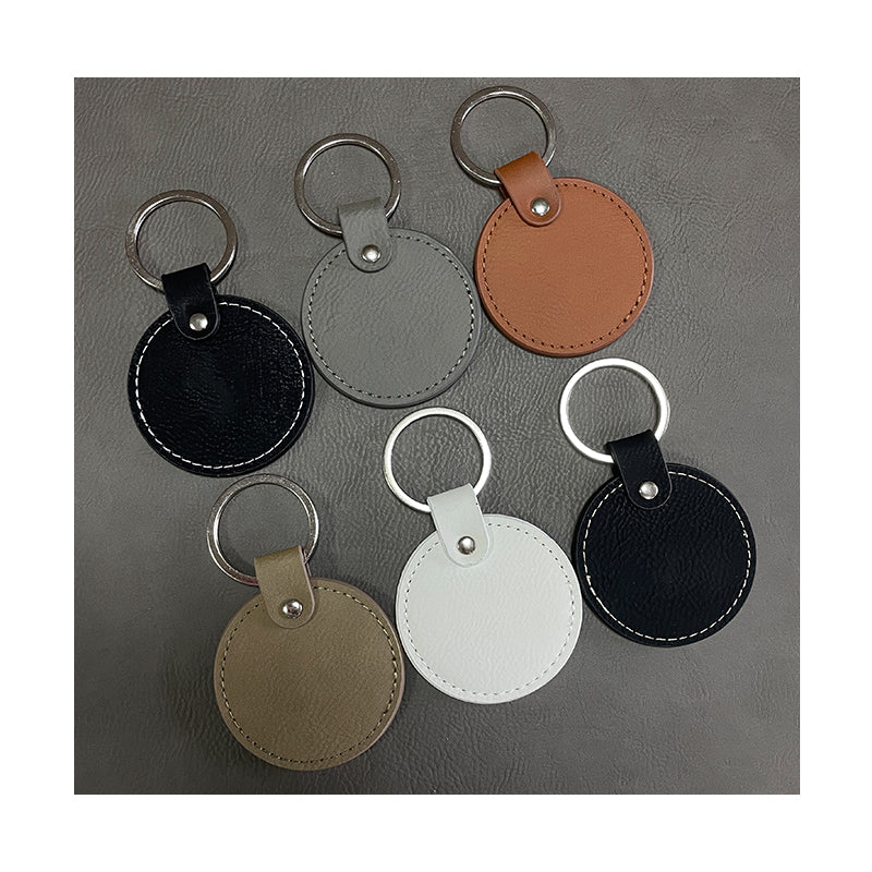 Custom Logo Leather Keychain Blanks – Laser Engraving Ready (Wholesale)