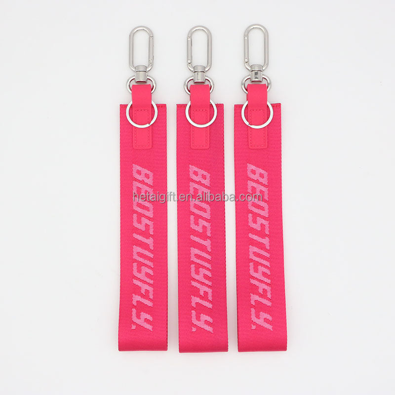 Key Chain - Carabiner Stitching Woven Embroidery Jet Tag Key Holder