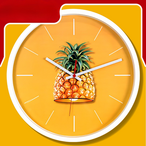 Modern Digital Fruit-Design Wall Clock Custom Logo Watch with Metal Body and Glass Display