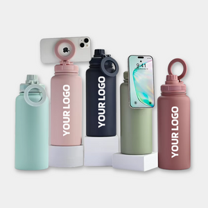 Flask Stainless Steel Tumbler with Custom Logo & Phone Holder