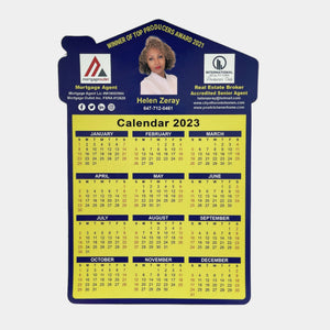 Real Estate Paper Customized House Die Cut Shaped Fridge Magnet Calendar