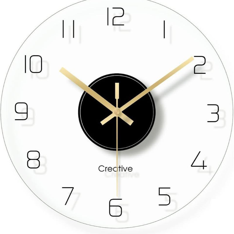 Customizable Nordic ART Office Silent Non-Ticking Transparent Black Wall Clocks