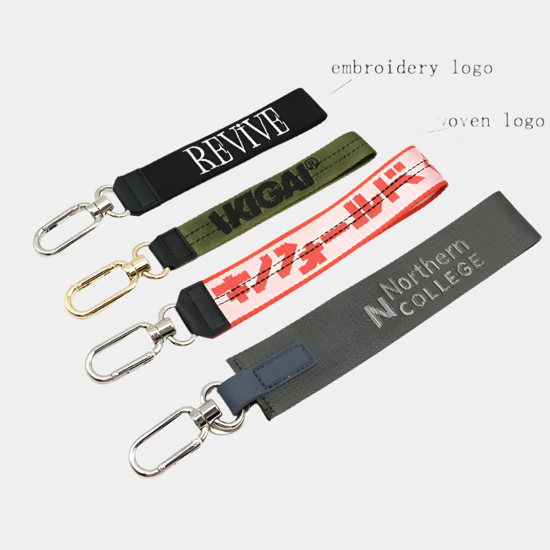 Key Chain - Carabiner Stitching Woven Embroidery Jet Tag Key Holder