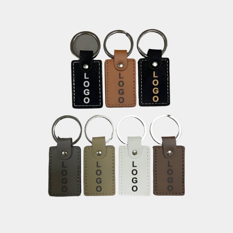 Custom Logo Leather Keychain Blanks – Laser Engraving Ready (Wholesale)