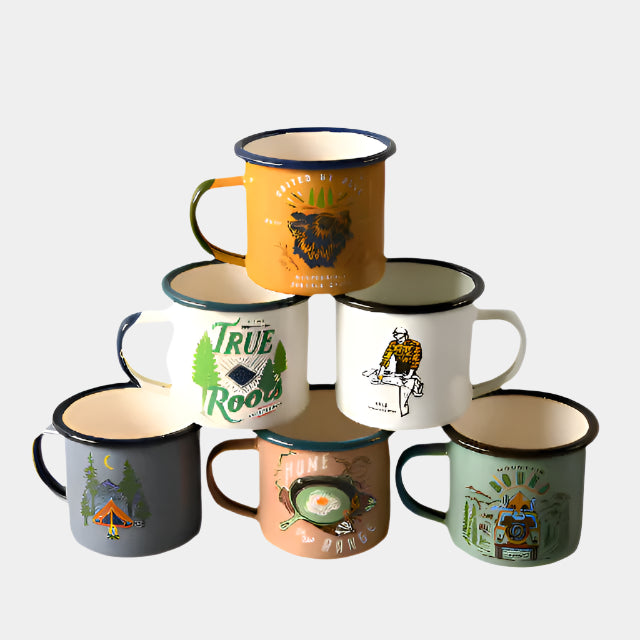 Portable Metal Tin Camp Cup Mug Enamel