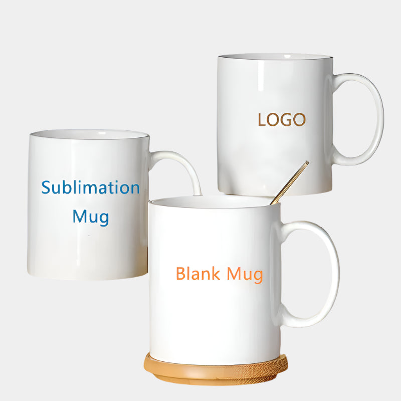 MUGS - White Sublimation Ceramic Tea Coffee Mugs Customizable
