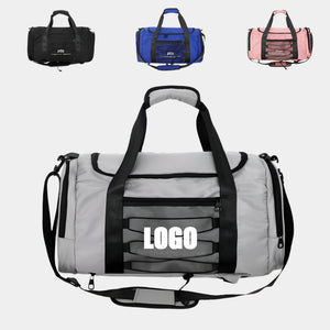 Custom Logo Printed Waterproof Travel Duffle Bag with Shoe Compartment