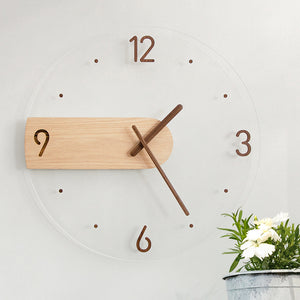 Customizable Nordic ART Office Silent Non-Ticking Transparent Black Wall Clocks