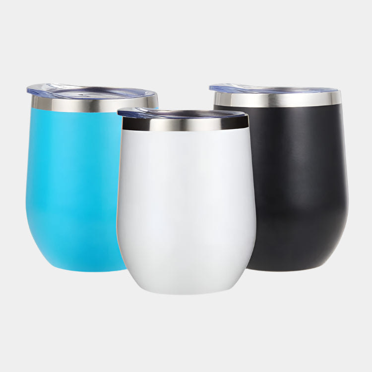 12oz Custom Logo Stainless Steel Camping Tumbler – Egg Mug Style
