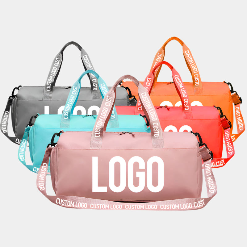 WOMEN Custom Print Logo Waterproof Portable Polyester Luggage Travel Bag Foldable Gym Sport Training Duffle Bag