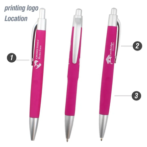 PENS - Custom Branded Plastic Rubber Coated Click Pen for Promotion Giveaway