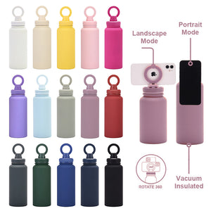 Flask Stainless Steel Tumbler with Custom Logo & Phone Holder
