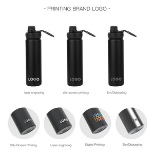 Flask Stainless Steel Tumbler with Custom Logo & Phone Holder