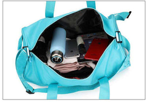 WOMEN Custom Print Logo Waterproof Portable Polyester Luggage Travel Bag Foldable Gym Sport Training Duffle Bag