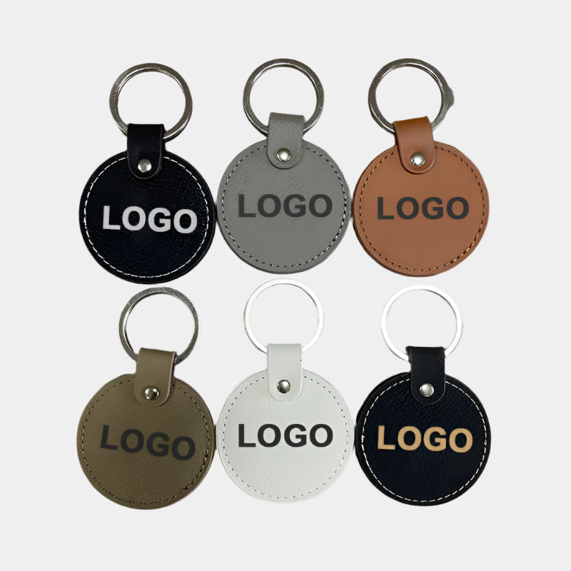 Custom Logo Leather Keychain Blanks – Laser Engraving Ready (Wholesale)