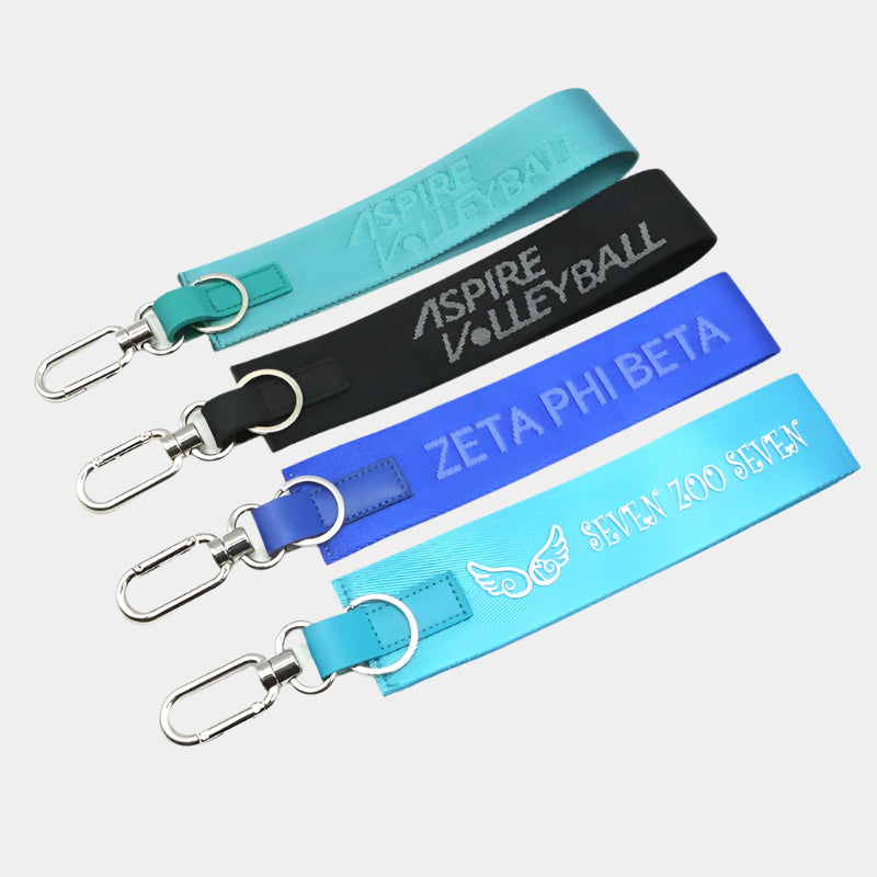 Key Chain - Carabiner Stitching Woven Embroidery Jet Tag Key Holder