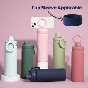 Flask Stainless Steel Tumbler with Custom Logo & Phone Holder