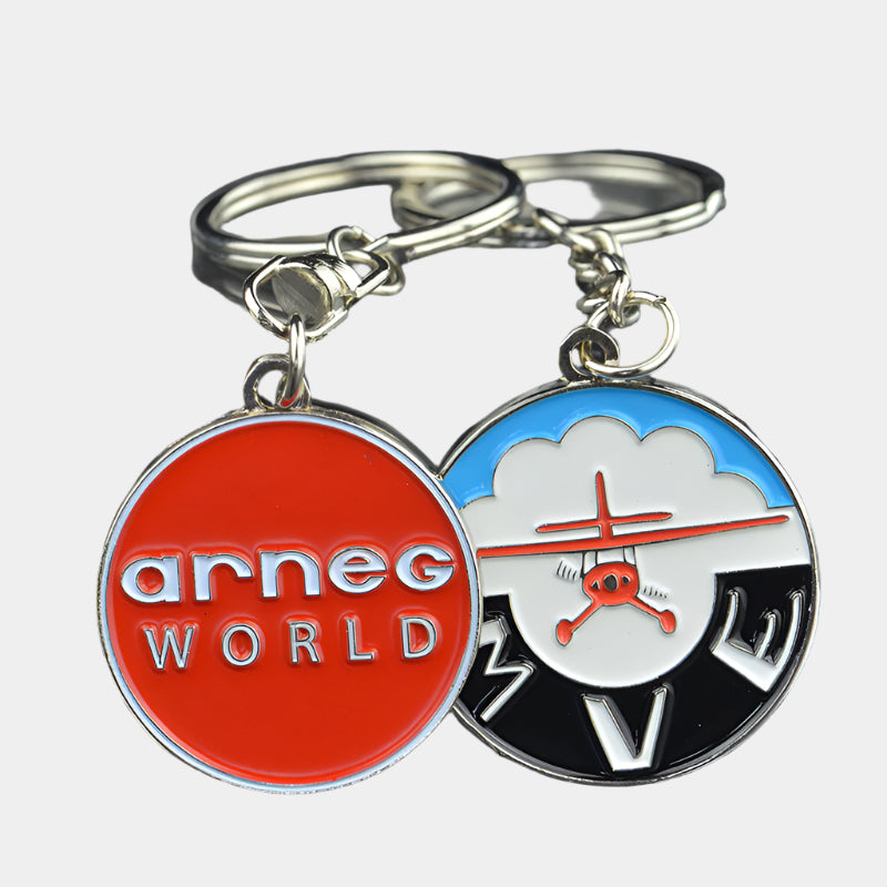 Key Chain - Souvenir Round Shape Enamel Keychains printing Logo Custom