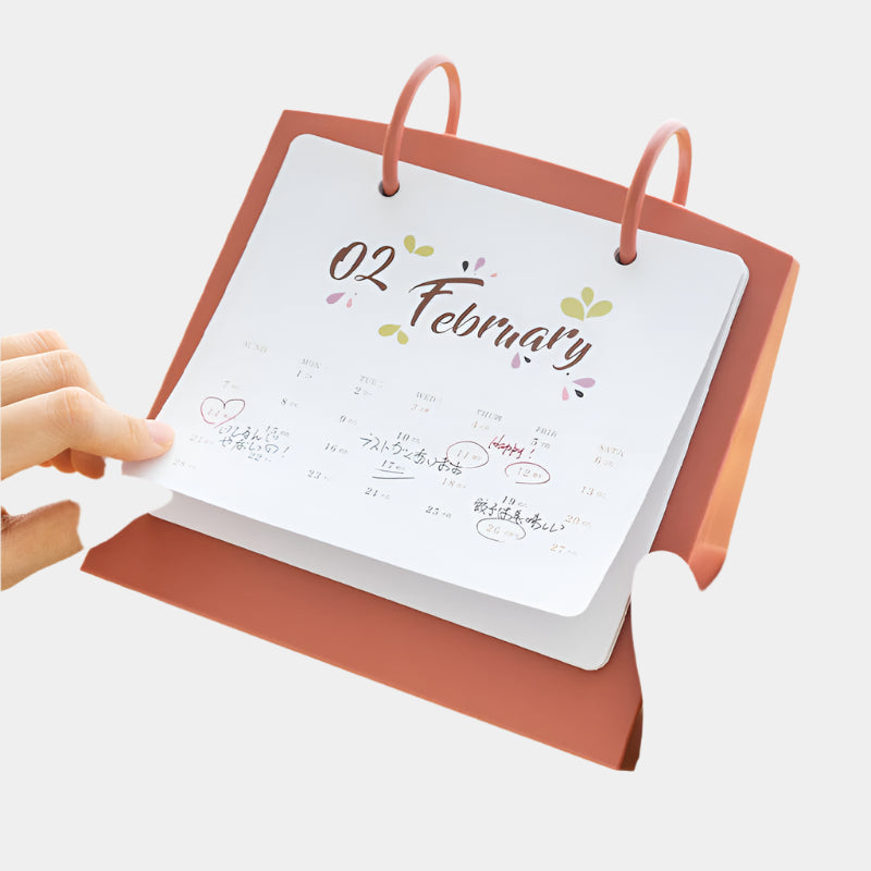 Small Fresh Desk Calendar 200g Matte Thickened Paper Plan Book