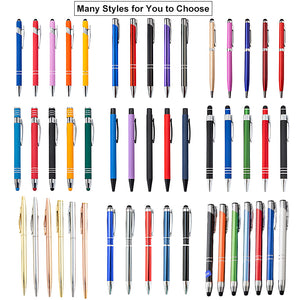 PENS - Soft Rubber Plastic Touch Luxury Ball Pen - Customize with Metal Stylus